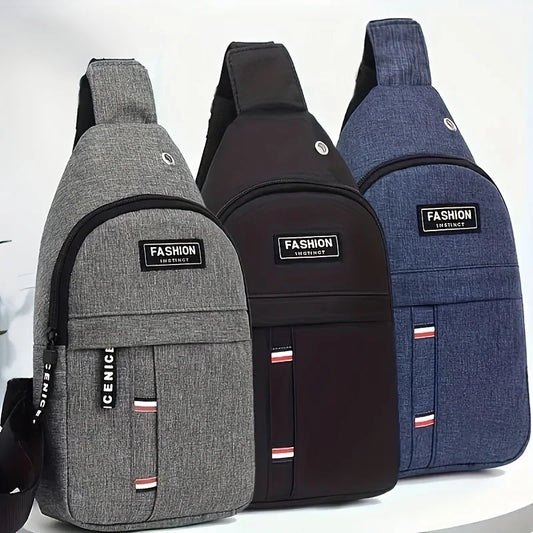 Men's Nylon Sling Bag – Multi-Pocket Crossbody Chest Pack
