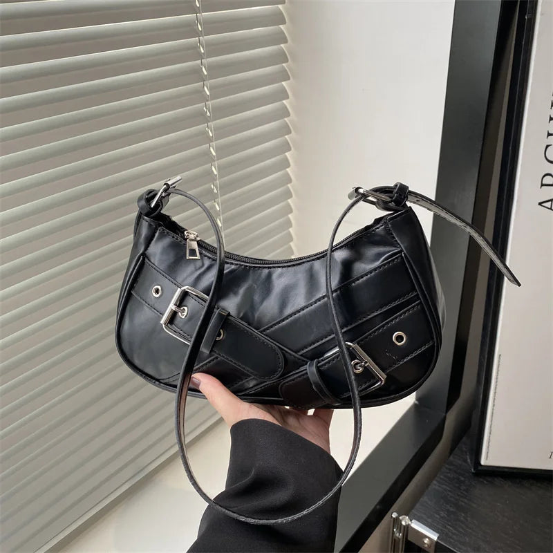 Y2K Vintage PU Leather Crossbody Bag – Women's Mini Shoulder Clutch