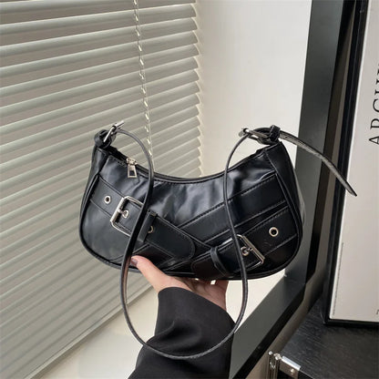 Y2K Vintage PU Leather Crossbody Bag – Women's Mini Shoulder Clutch