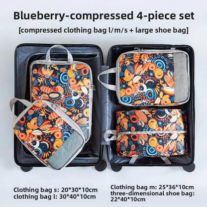 Printing Travel Storage Bag Compression Set Digital Toileting Makeup Clothes Shoes Luggage
