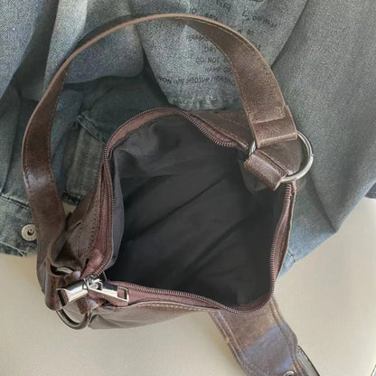 Spring Selling Maillard Style Retro Small Bag Spicy Girl Y2k Wasteland Vintage Leather Shoulder