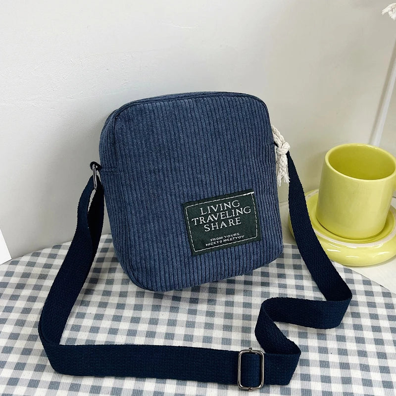Corduroy Crossbody Bag for Women – Mini Phone Shoulder Bag