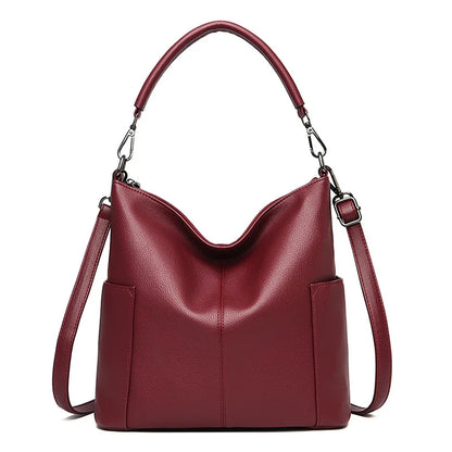 Large-Capacity Bucket Bag Women Soft Leather Hand-Held Large Bag Single-Shoulder Crossbody Bag