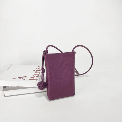 Mini Genuine Leather Mobile Phone Storage Top Layer Cowhide Simple Versatile Small Crossbody Bag