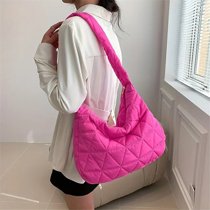 Quilted Puffer Shoulder Bag – Lightweight Crossbody Tote