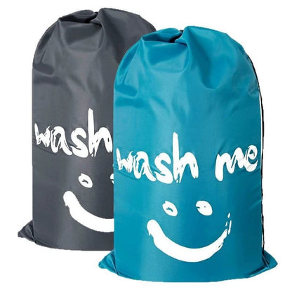 Drawstring Laundry Bag – Wash Me Smiley Face Design