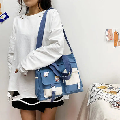Designer School Handbag Messeng Bag Youth Teen Girls Tote Shoulder Large Capacity Nylon Women