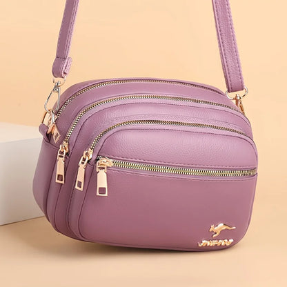 Multi-Layer Crossbody Bag for Women – Leather Shoulder Purse