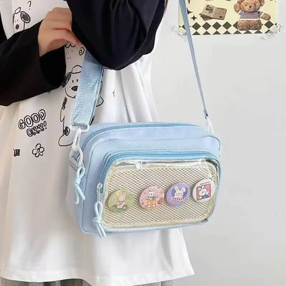 Mini Ita Crossbody Bag – Transparent Pocket Small Shoulder Bag for Badge Display