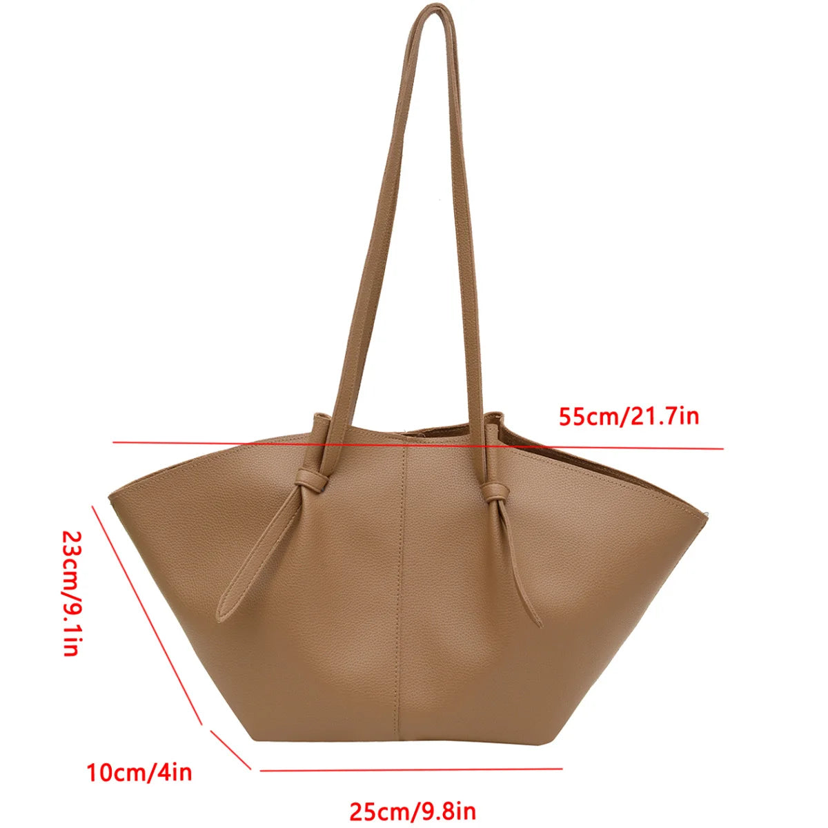Retro Minimalist Women Shoulder Bag Pouch Soft Pu Leather Tote Large Capacity Handbag Daily Commute