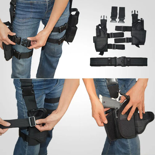 Tactical Holster Outdoor Multi-Function Quick Draw Invisible Waist Hang Universal Gaiters Oxford