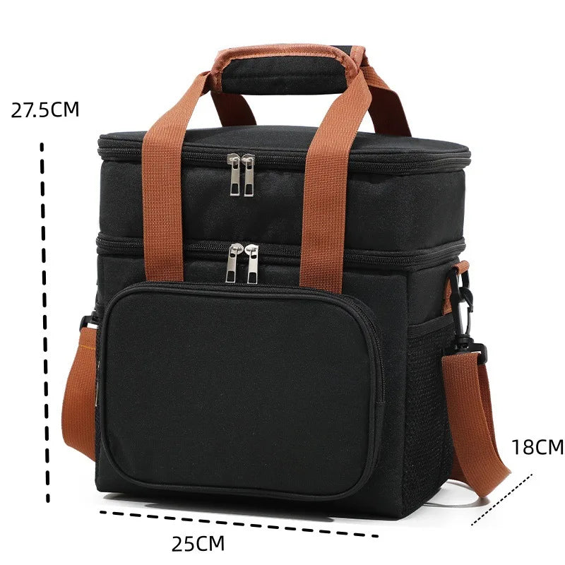 Homefish Fashionable European American Style Crossbody Insulated Lunch Bag Large Capacity Thickened