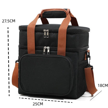 Homefish Fashionable European American Style Crossbody Insulated Lunch Bag Large Capacity Thickened