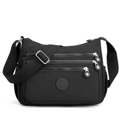 Multi-Layer Shoulder Crossbody Bag Lightweight Oxford Cloth Large Capacity Mobile Phone Storage