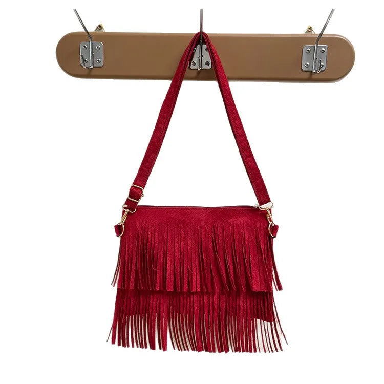 Vintage Tassel Fringe Crossbody Bag for Women