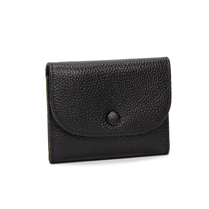Small Purse Mini Simple Solid Color Leather Coin Card Bag Inside Outside All Woman