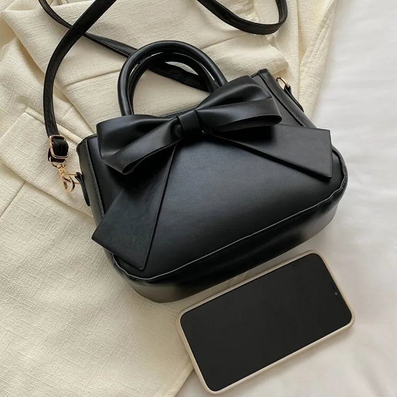 Bow Crossbody Bag – Elegant Handbag with Detachable Strap