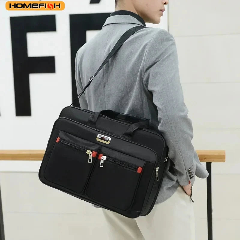 Homefish Multi-Pocket Portable Business Handbag Men