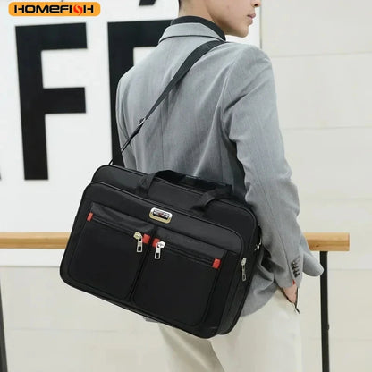 Homefish Multi-Pocket Portable Business Handbag Men