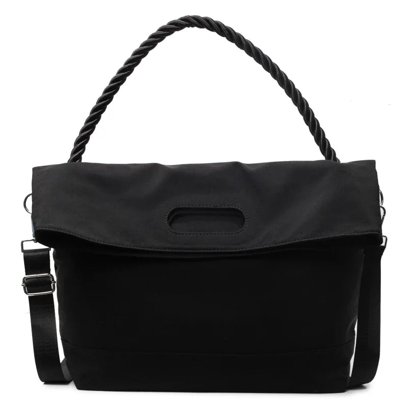 Large Capacity Nylon Shoulder Bags Women Fluorescent Green Casual Totes Korea Style Cloth Packages