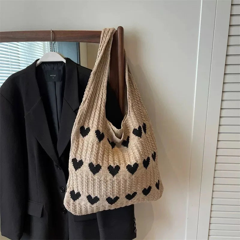 Summer Beach Tote Shoulder Bag Straw Weav Handbag Large Capacity Vacation Weaving Hollow Bags Women