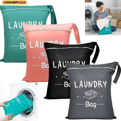 Homefish Laundry Shape Nylon Bag Travel Storage Pouch Machine Washable Dirty Clothes Organizer Wash