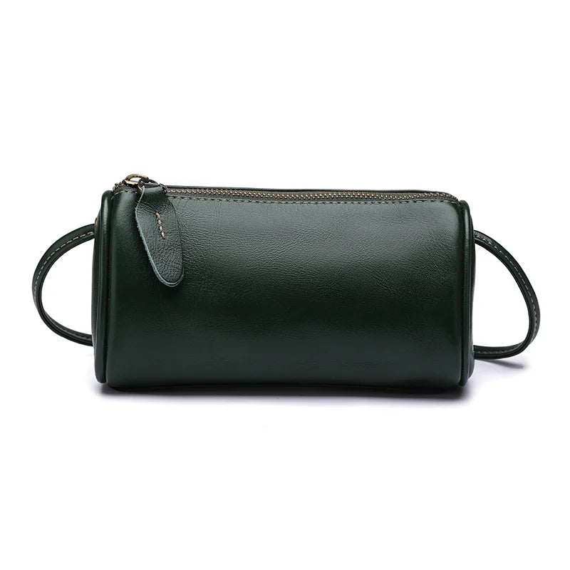 Top-Grain Cowhide Women S Mobile Phone Storage Single-Shoulder Crossbody Bag Pillow