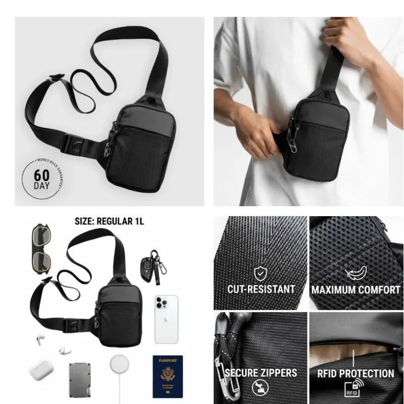 Waterproof Sling Chest Bag for Men & Women – Crossbody Waist Pack