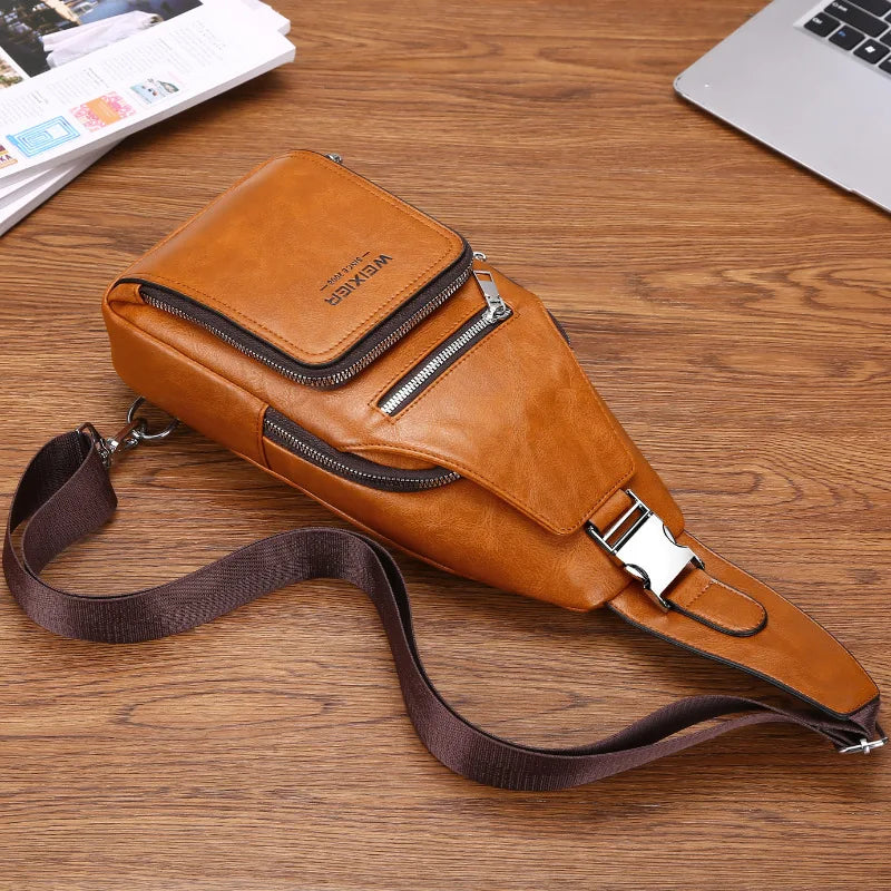 Men S Women Crossbody Large-Capacity Waterproof Cycling Zipper Simple Single-Shoulder Backpack