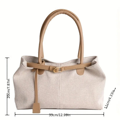 Large Capacity Canvas Tote Bag for Women – Retro Shoulder Handbag