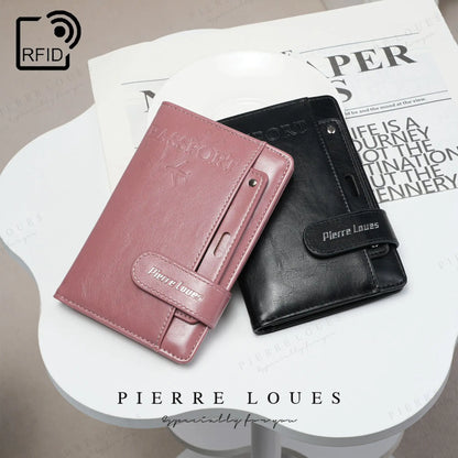 Rfid Passport Bag Pu Multi-Function Sim Card Certificate Ticket Holster Wallet