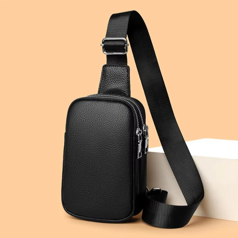 Luxury Genuine Leather Women S Chest Pack Shoulder Bag Messenger Sling Brand Leisure Travel Bags