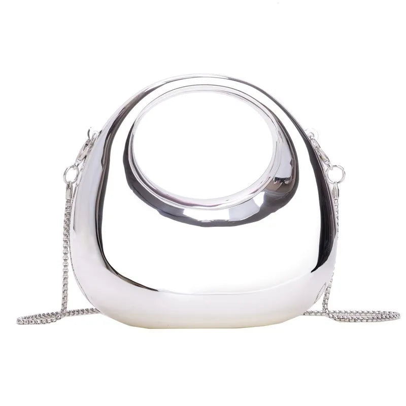Glossy Mini Evening Bag with Chain Strap for Party & Wedding