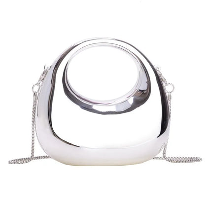 Glossy Mini Evening Bag with Chain Strap for Party & Wedding