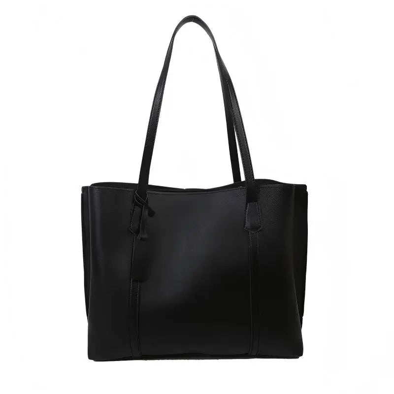 Korean Style Women Soft Leather Tote Bag Large Capacity Versatile Single Shoulder Handbag Purse