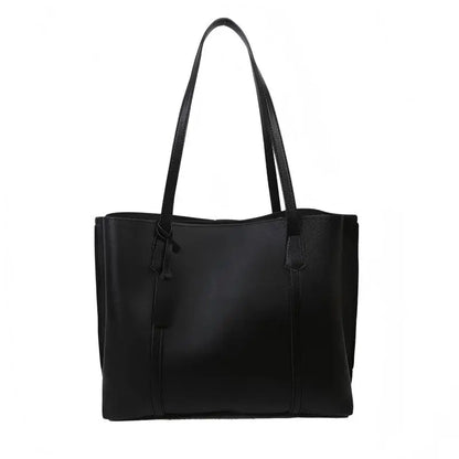 Korean Style Women Soft Leather Tote Bag Large Capacity Versatile Single Shoulder Handbag Purse