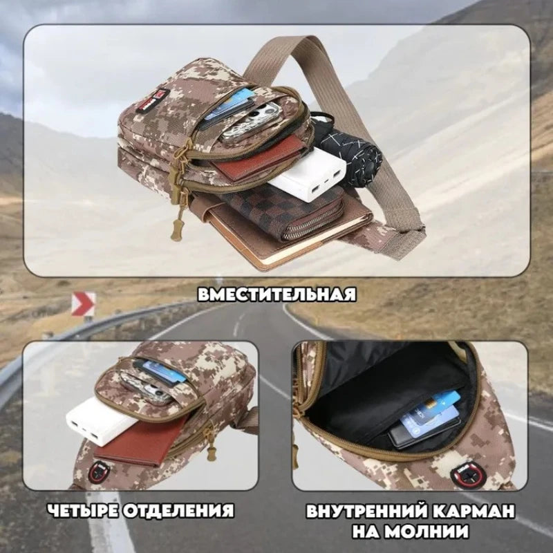 Camo Sling Chest Bag for Men – Outdoor Crossbody Pack