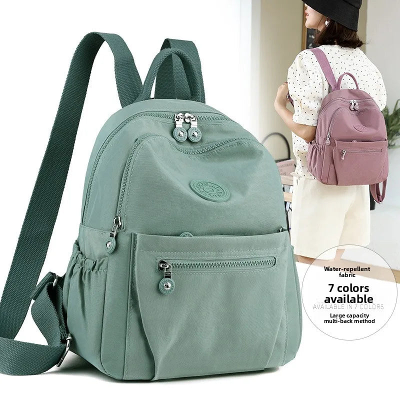 Multi-Pocket Nylon Tote Bag Lightweight Nylon Backpack Women - Waterproof