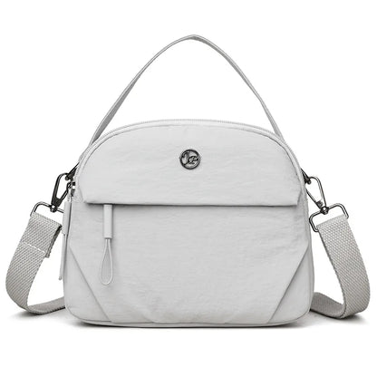 Fashiona Nylon Crossbody Bags Top Handle Bag Adjustable Wide Strap Multi Zipper Pockets Lightweight