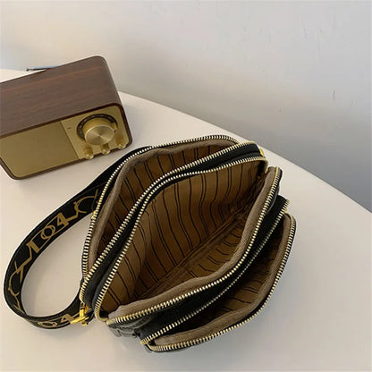 Quilted Leather Crossbody Bag – Large Capacity Shoulder Purse for Women