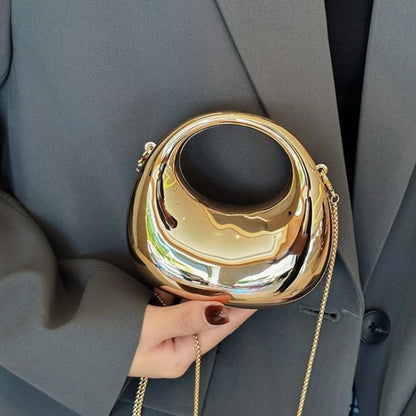 Glossy Mini Evening Bag with Chain Strap for Party & Wedding