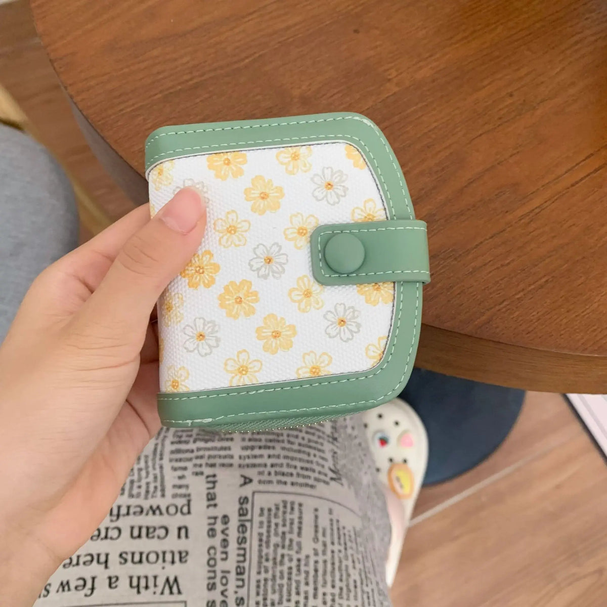 Floral Fashionable Simple Color-Blocking Zipper Buckle