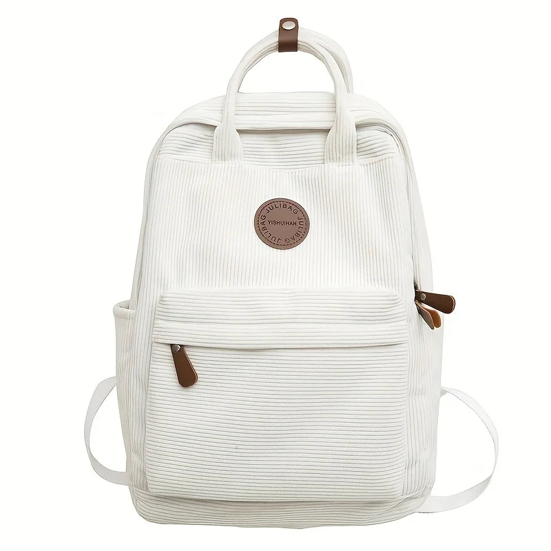 Corduroy Backpack for Teens – Casual School & College Bag