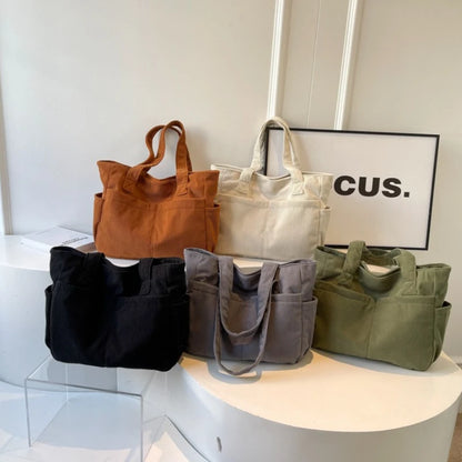Corduroy Tote Bag – Large Shoulder Handbag for Women