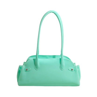 Women S Pvc Solid Color Short Handle Handbag Female Casual Daily Work Shoulder Bag Small Luxury Tote