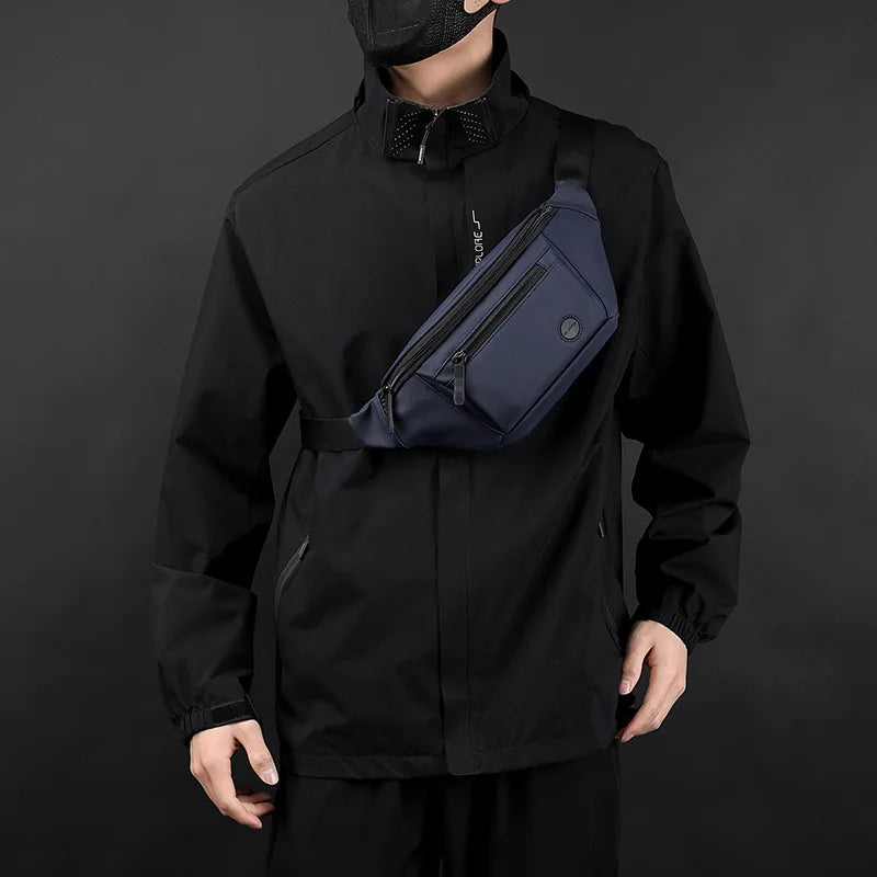 Men S Chest Bag Daily Sports Outdoor Cross-Body One-Shoulder Casual Waterproof Waist - Waterproof