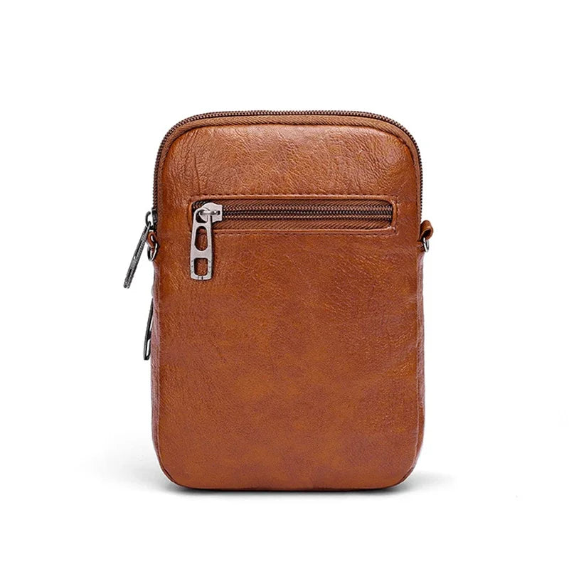 Vintage PU Leather Small Crossbody Bag with Phone Pocket