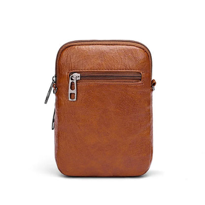 Vintage PU Leather Small Crossbody Bag with Phone Pocket