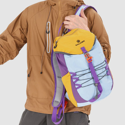 Light Nylon Spliced Color-Blocking Backpack Hiking