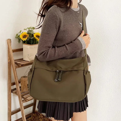 Canvas Shoulder Bag Large Capacity Nylon Underarm Tote
